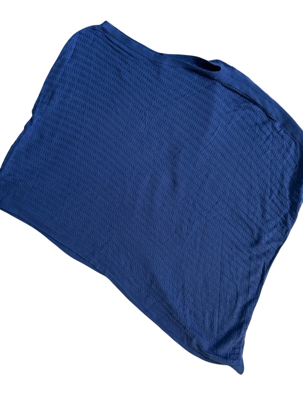 Talbots Asymmetrical Modal Cotton Lightweight Knit Poncho Shawl Royal Blue M/L